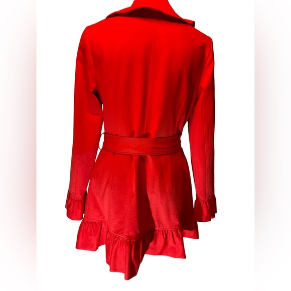 INC red ruffle coat M - Picture 3 of 9
